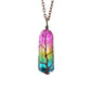 Rainbow Tree of Life Crystal Pillar Pendant Necklace