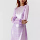 Afrm Shani Rosette Cuff Mini Dress Purple