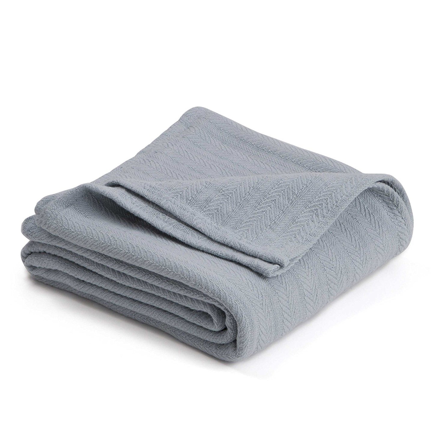 Homvare Bedding Premium Cotton Blanket Full/Queen Grey - Soft Breathable Thermal Blanket - Ideal for Layering Any Bed