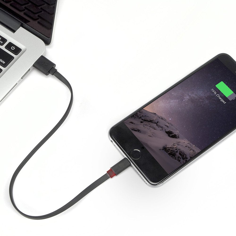 SCOSCHE FlatOut LED 3' Charge & Sync Cable with LED Indicator for Lightning devices