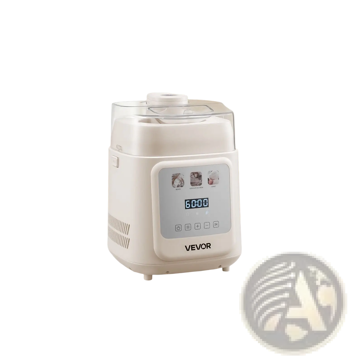 Ice Cream Maker with Compressor 1 Quart 4 in 1 White