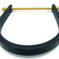Homvare Unisex Steel Bar U Shape Leather Cuff Bracelet Black/Gold