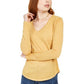 Ultra Flirt Juniors' Long-Sleeved Textured Boyfriend T-Shirt Dark Yellow Size Large