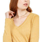 Ultra Flirt Juniors' Long-Sleeved Textured Boyfriend T-Shirt Dark Yellow Size Large