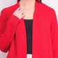 Charter Club Women's Patchwork Cardigan Red Size Petite Medium