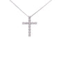 .25ct Diamond Cross Religious Pendant Sterling Silver