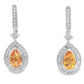 .89ct Citrine Diamond Dangle Earrings 10KT White Gold