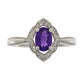 1.06ct Amethyst Diamond Ring 14KT White Gold