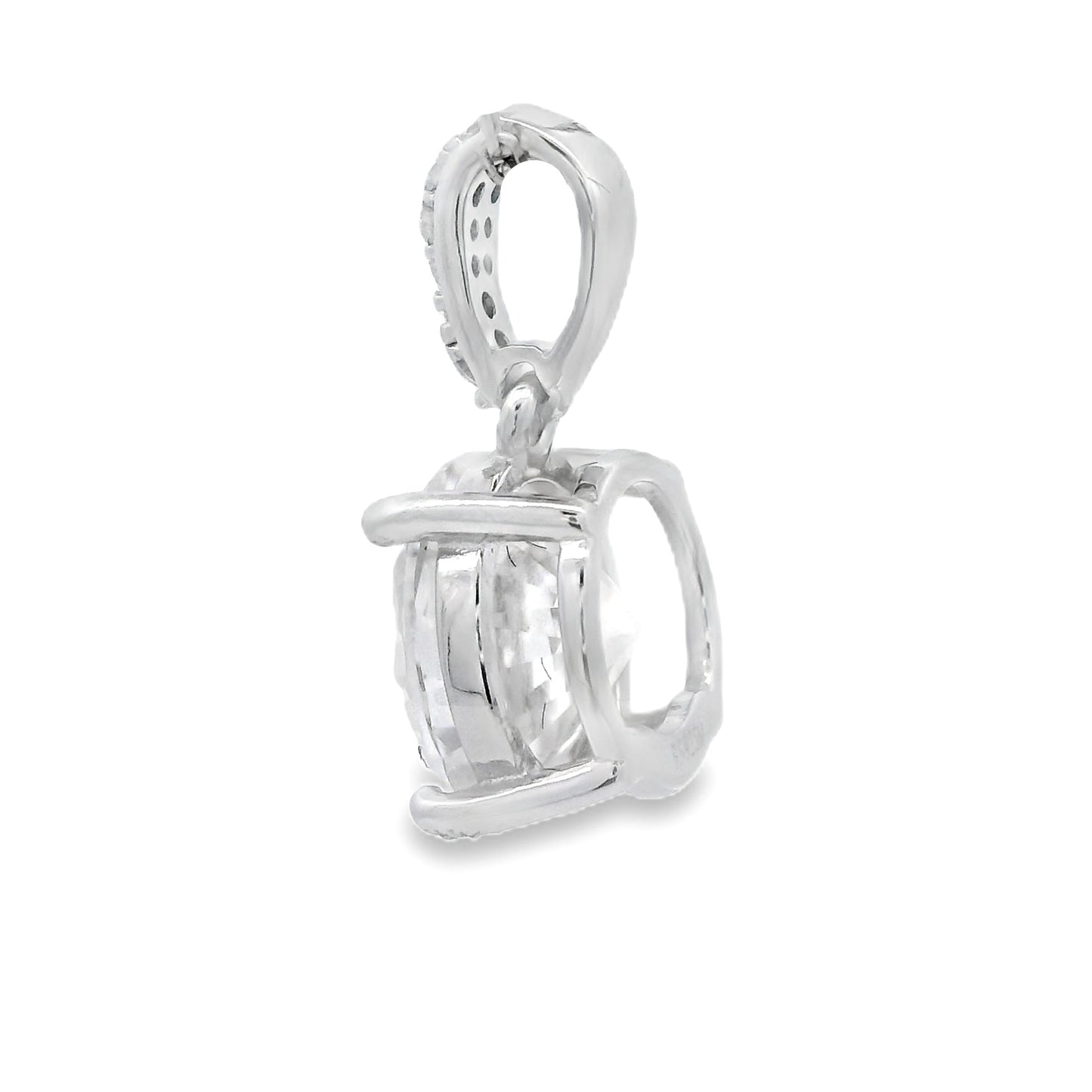3.00ct मॉइसेनाइट पेंडेंट स्टर्लिंग सिल्वर