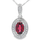 .58ct Garnet Diamond Fashion Pendants 10KT White Gold