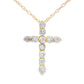 .19ct Diamond Cross Religious Pendant 14KT Yellow Gold