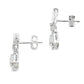 Rose Quartz Diamond Dangle Earrings 10KT White Gold