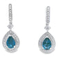 London Blue Topaz Dangle Earrings 10KT White Gold