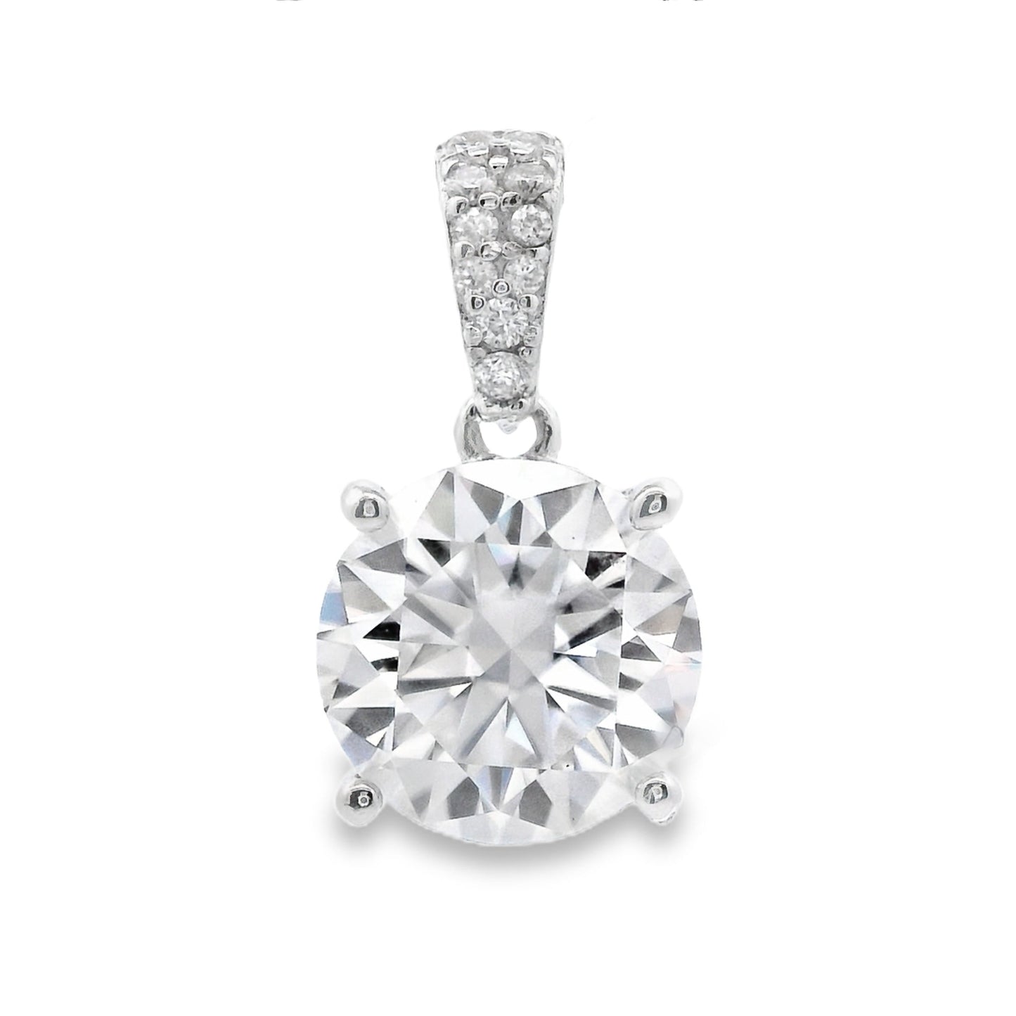 3.00ct मॉइसेनाइट पेंडेंट स्टर्लिंग सिल्वर