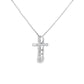 .15ct Diamond Cross Religious Pendant 14KT White Gold