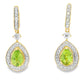 .96ct Peridot Diamond Dangle Earrings 10KT Yellow Gold