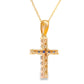 .29ct Sapphire Cross Religious Pendant 14KT Yellow Gold