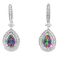 Mystic Fire Topaz Dangle Earrings 10KT White Gold