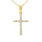 .10ct Diamond Cross Religious Pendant 14KT Yellow Gold