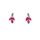 .58ct Ruby Diamond Earrings 10KT Yellow Gold