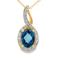 London Blue Topaz Fashion Pendants 10KT Yellow Gold