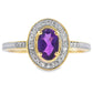 .48ct Amethyst Diamond Ring 10KT Yellow Gold
