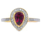 .56ct Garnet Diamond Ring 10KT Yellow Gold