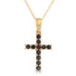 .29ct Sapphire Cross Religious Pendant 14KT Yellow Gold