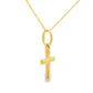 .05ct Diamond Cross Religious Pendant 14KT Yellow Gold