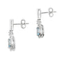 Aquamarine Diamond Dangle Earrings 10KT White Gold