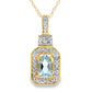 Aquamarine Diamond Fashion Pendants 10KT Yellow Gold