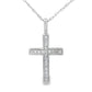 .08ct Diamond Cross Religious Pendant 14KT White Gold