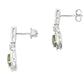 1.23ct Peridot Diamond Dangle Earrings 10KT White Gold