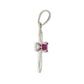.22ct Ruby Cross Religious Pendant 10KT White Gold