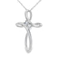 .04ct Diamond Cross Religious Pendant 14KT White Gold