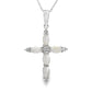 Opal Diamond Cross Religious Pendant 10KT White Gold