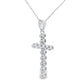 .12ct Diamond Cross Religious Pendant 14KT White Gold