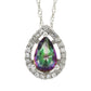 Treated Topaz Diamond Fashion Pendants 14KT White Gold