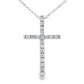.13ct Diamond Cross Religious Pendant 14KT White Gold