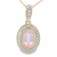 Rose Quartz Diamond Fashion Pendants 10KT Yellow Gold