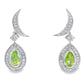 .52ct Peridot Diamond Dangle Earrings 10KT White Gold