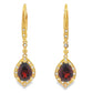 2.43ct Garnet Diamond Dangle Earrings 10KT Yellow Gold