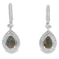 .84ct Quartz Diamond Dangle Earrings 10KT White Gold