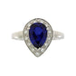 Created Sapphire Moissanite Ring Sterling Silver