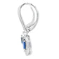 1.28ct Sapphire Diamond Dangle Earrings 10KT White Gold