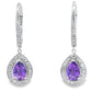 .88ct Amethyst Diamond Dangle Earrings 10KT White Gold