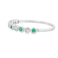 Emerald Diamond stackable band set 14KT White Gold