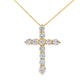 .56ct Diamond Cross Religious Pendant 14KT Yellow Gold