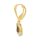 .87ct Quartz Diamond Dangle Earrings 10KT Yellow Gold
