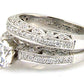 .54ct Antique Style Engagement Ring Set 18KT White Gold